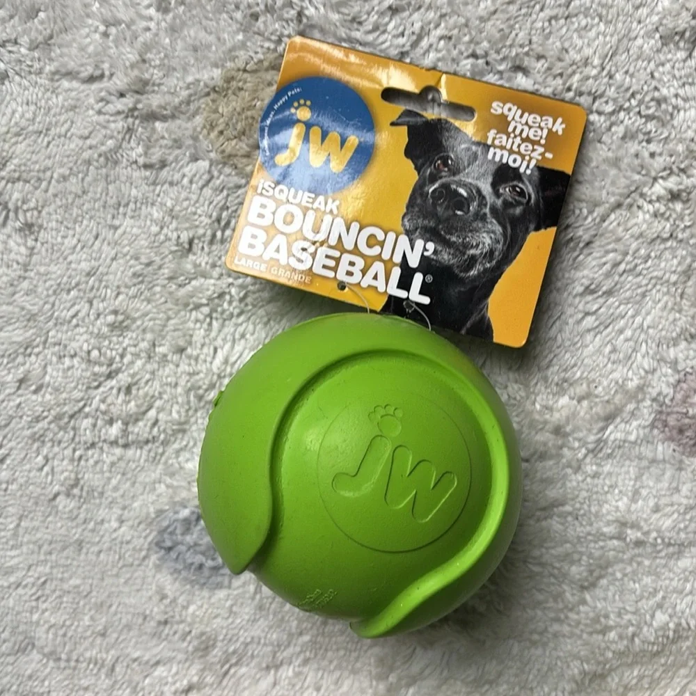 2X🍦HOST PICK🍦JW Pet Company Grass Green i Squeak Bouncin’ Baseball Large NWT